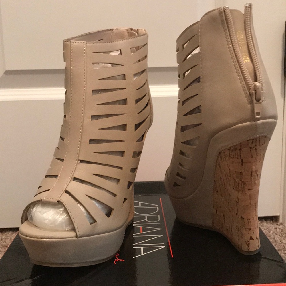 Beige wedges